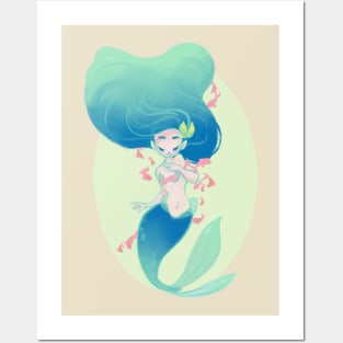 Blue Mermaid Posters and Art